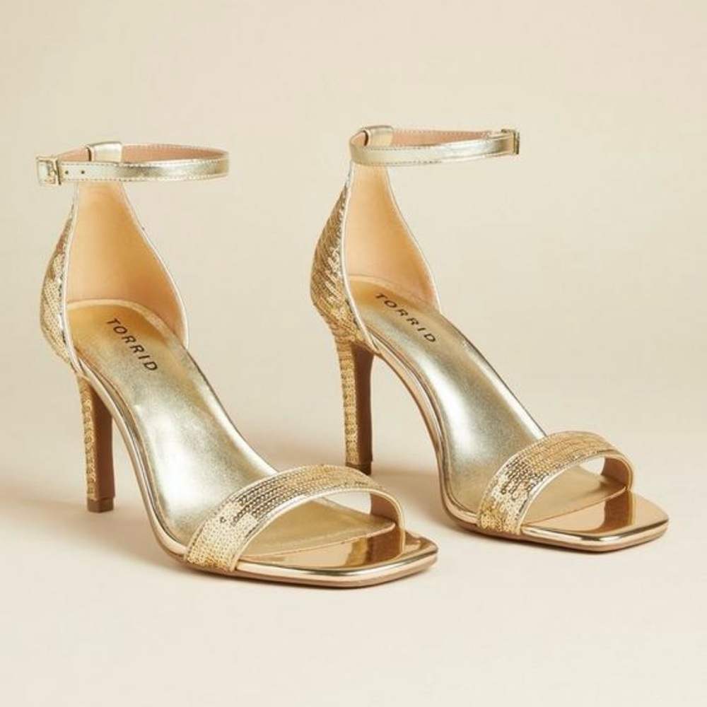 Never Worn- Gold Sequin Stiletto Heels